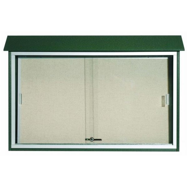 Aarco Aarco Products  Inc. PLDS3045-4 Green Sliding Door Plastic Lumber Message Center with Vinyl Posting Surface 30 in.H x 45 in.W PLDS3045-4